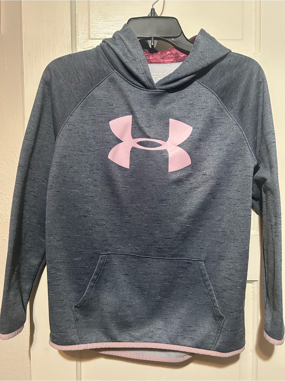 Under Armour Navy Hoodie with Pink Logo